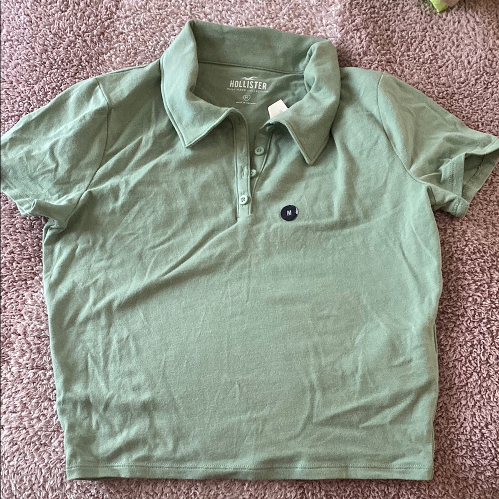 Hollister Sage Green Polo Shirt